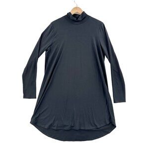 Eileen Fisher Black Tencel Stretch Turtleneck Tunic Top Small